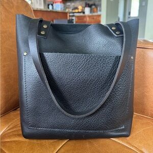 Portland leather goods PLG pebbled black small tote
